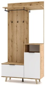 Nordic C előszoba bútor, Evoke tölgy / Tabilla / fehér színben