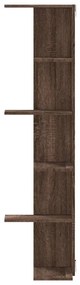barna tölgy színű szerelt fa fali sarokpolc 36,5 x 36,5 x 140cm