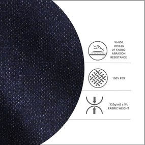 Sötétkék-natúr színű ágyneműtartós boxspring ágy 160x200 cm Asahi – Maison de Rêve