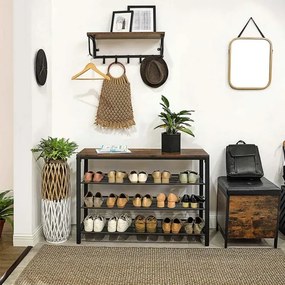 Cipőtartó szekrény DAVOR barna/fekete