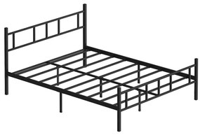 PIRON fém kétszemélyes ágy 120×200 cm, fekete, teherbírás 120 kg
