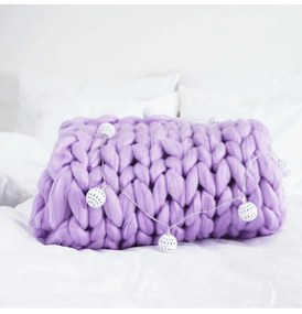 EMI lila kötött takaró 100 x 120 cm