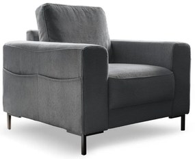 Sötétszürke kordbársony fotel Lofty Lilly – Miuform