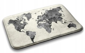 Fürdőszobaszőnyeg vegyes minták Világtérkép 90x60 cm
