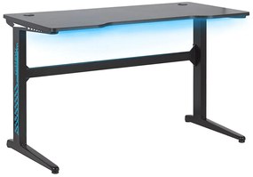 Gamer Asztal Fekete Színben RGB LED világítással 120 x 60 cm  DORAN Beliani