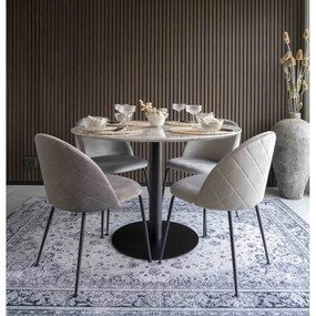 Kerek étkezőasztal márvány dekoros asztallappal ø 110 cm Bolzano – House Nordic