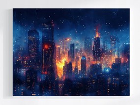 Poszter Város Panoráma Felhőkarcolók Éjszakai Fény Kilátás 80x60