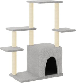 vidaXL világosszürke macskabútor szizál kaparófákkal 97,5 cm