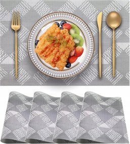 Blibalasskr Vízálló Asztali Alátét Szürke 45x30 cm 8 db