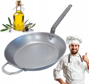 De Buyer Szénacél indukciós acél serpenyő 32cm Professzionális