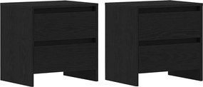 vidaXL Éjjeliszekrény 2 pcs Fekete tölgy 45 x 34 x 44,5 cm Faanyag
