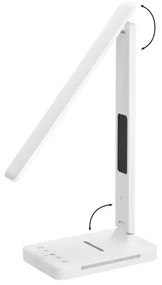 LED Dimmelhető lámpa vezeték nélküli QI töltéssel, kijelzővel és USB porttal LED/7W/230V 3000-6000K