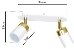 JOKER 2xGU10/25W/230V spotlámpa fehér/arany