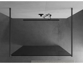 Mexen Kioto, Walk-In zuhany paraván 100 x 200 cm, 8mm szürke üveg, grafit profil, 800-100-002-66-40