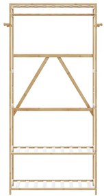 bambusz ruhaállvány polcokkal 80x40x175 cm