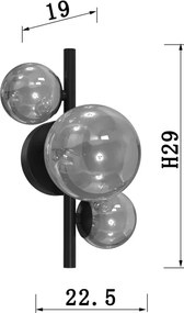 ONLI - Fali lámpa PALOMA 3xG9/10W/230V fekete/füstös