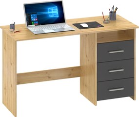 Számítógépasztal, artisan tölgy/grafit, LARISTOTE NEW