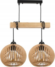 Mennyezeti Lámpa Függő Led Fa Gerenda 2x E27 Csillár Gömb Sűrű Luca