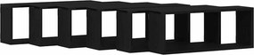 vidaXL Falpolcok polcokkal 6 pcs Fekete tölgy 60 x 15 x 23 cm Faanyag