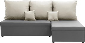 BODZO Kinyitható sarokkanapé Világosszürke/krém