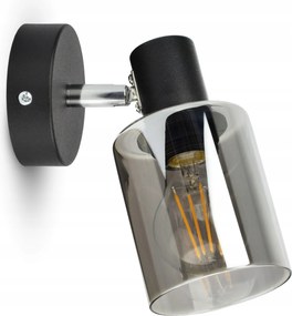 Fali Lámpa Fali Reflektor Fekete Üveg Glass Tube 535-K1 Led E27