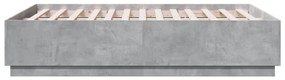 betonszürke szerelt fa ágykeret 140x190 cm