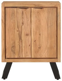 tömör 2 ajtós tömör akácfa tálalószekrény 55x36x72 cm