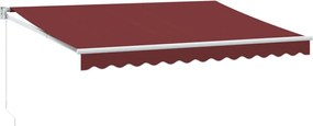 Burgundi vörös kézzel kihúzható napellenző 350 x 250 cm