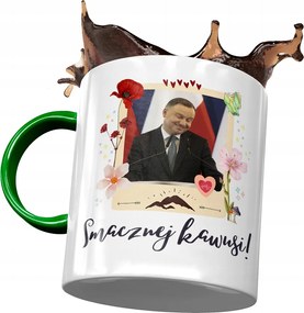 Bögre Zöld András Duda PiS elnök Ajándék Nyomtatott Fotóval