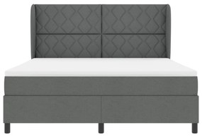 Boxspring Ágy Matrac Kíséretében Sötétszürke Színben, 180x200 cm Szövet