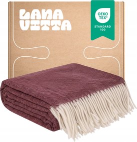 Steppe Gyapjú Takaró 100% Ausztrál Gyapjú Merinó Pléd Bordó 140х200 cm