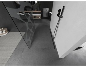 Mexen Kioto, Walk-In zuhany paraván 100 x 200 cm, 8 mm átlátszó üveg fehér mintás, grafit profil, 800-100-002-66-97