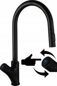 Konyhai Csaptelep Fekete Press Pull-out Mosogatóhoz Q