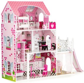 Fa babaház csúszdával XXL