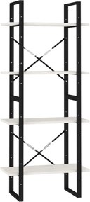 vidaXL négyszintes fehér tömör fenyőfa könyvszekrény 60 x 30 x 140 cm