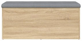 sonoma tölgy színű szerelt fa tárolópad 102 x 42 x 45 cm