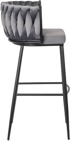 Elegáns Bárszék Szürke Bársony Kárpittal. FLORES