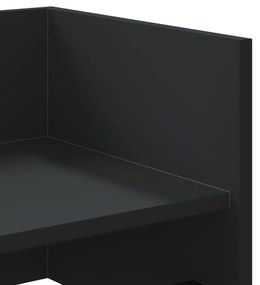 fekete szerelt fa fali polc 100x35x30,5 cm