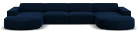 Kék bársony sarokkanapé (U alakú) Jodie - Micadoni Home