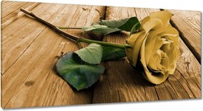 Vászonkép 115x55 Rózsa a deszkákon