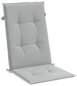 4 db világosszürke szövet magas háttámlájú székpárna 120x50x4cm