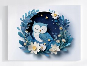 Poszter KivĂĄgott MadĂĄr Bagoly Ăjszaka VirĂĄgok Csillagok Ălom 80x60