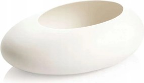 Fancy Home Stones ovális alacsony virágtartó, fehér