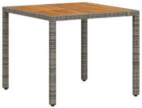 Kert étkező szett 3 pcs Szürke 90 x 90 x 75 cm polirattan