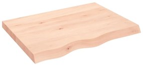kezeletlen tömör tölgyfa fali polc 80x60x(2-6) cm