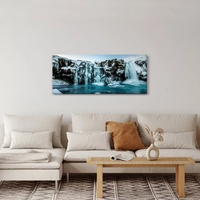 Befagyott vízesés képe (120x50 cm)