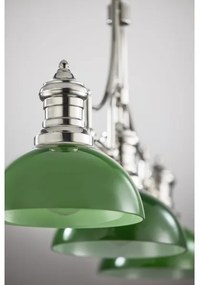 Jupiter 2072 - PLATINO rúdon szerelt csillár 3xE27/15W/230V zöld/fényes króm