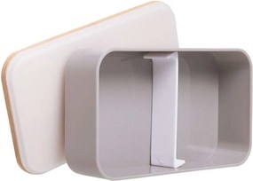 SNACK PACK uzsonnás doboz bambusz fedéllel, szürke 18,5 x 10,5cm