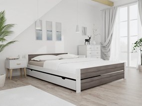 IKAROS DOUBLE ágy 120 x 200 cm, fehér/trüffel tölgy Ágyrács: Ágyrács nélkül, Matrac: Coco Maxi 19 cm matrac
