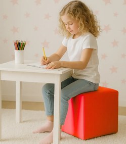 EMI kocka alakú piros műbőr babzsákfotel